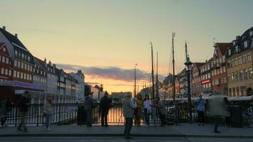 köpenhamn hamn på solnedgång foto