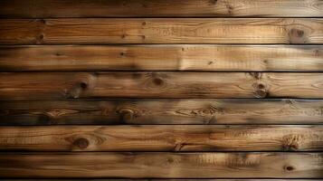textural yta av de vägg av trä- horisontell plankor av naturlig brun trä bakgrund. ai genererad foto