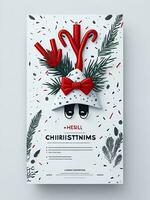 Lycklig jul flygblad design, generativ ai foto