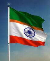 indisk flagga flyga foto