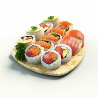 ai generativ hög kvalitet 3d stil design av sushi foto