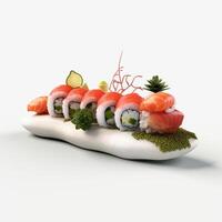 ai generativ hög kvalitet 3d stil design av sushi foto