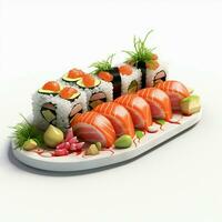 ai generativ hög kvalitet 3d stil design av sushi foto