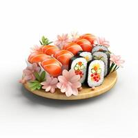 ai generativ hög kvalitet 3d stil design av sushi foto