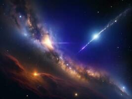 eterisk kosmisk skådespel himmelsk ränder de starry universum, generativ ai foto