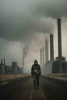 rökning skorstenar miljö- förorening från industri, foto