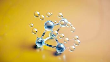 vetenskap bakgrund med molecula och atom modell. abstrakt molekyl strukturera. foto