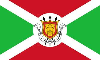 de officiell nuvarande flagga och täcka av vapen av republik av burundi. stat flagga av burundi. illustration. foto