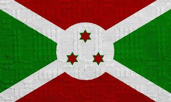 flagga av republik av burundi på en texturerad bakgrund. begrepp collage. foto