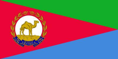 de officiell nuvarande flagga och täcka av vapen av stat av stat av eritrea. stat flagga av eritrea. illustration. foto