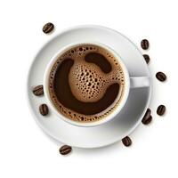 kopp av espresso kaffe isolerat foto
