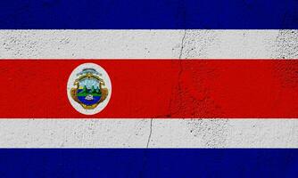 flagga och täcka av vapen av republik av costa rica på en texturerad bakgrund. begrepp collage. foto