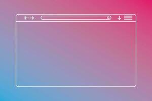 webb browser fönster. hemsida gränssnitt mall. översikt browser social media stil. enkel linjär design webb fönster mockup. Sök bar med förstorande glas och pilar. foto
