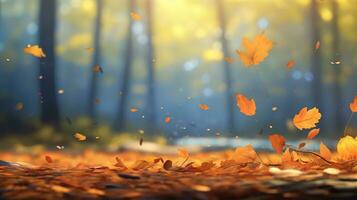 höst löv är flygande bakgrund foto
