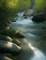 naturlig flod, naturlig mjuk ljus illustration foto