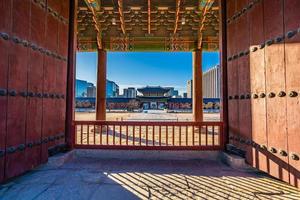 gyeongbokgung palats i Sydkorea foto