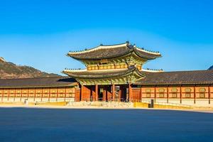 gyeongbokgung palats i Sydkorea foto