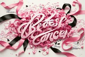 grafisk bild för bröst cancer medvetenhet terar en rosa band foto
