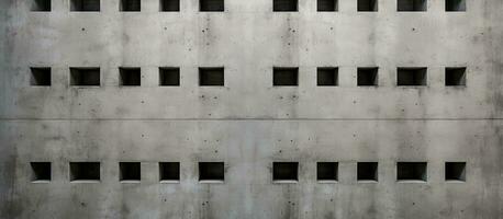 vägg tillverkad av cement med identisk rektangulär öppningar foto