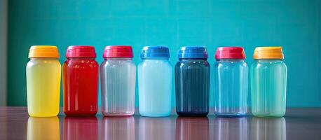 tupperware flaskor är en populär amerikan varumärke i plast foto