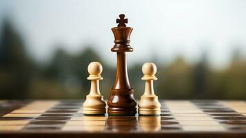 schack spel använda sig av strategier till regler de styrelse, beslut framställning match, schack bit isolerat på bakgrund, ai genererad foto