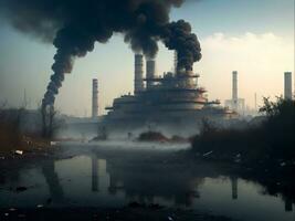 urban förorening och miljö- skada, generativ ai foto