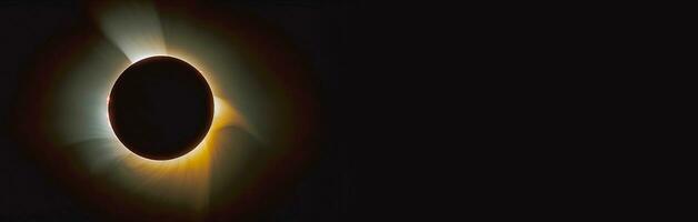 astronomisk fenomen, sol- förmörkelse se från komos. ai genererad. foto