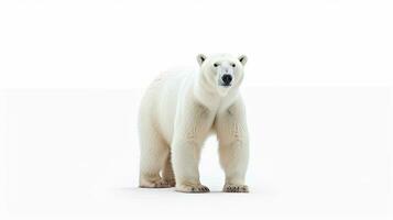 en polär Björn isolerat på de vit bakgrund. generativ ai foto