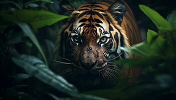 sumatran tiger i de djungel av borneo, malaysia foto