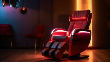 ett elektrisk massage stol. generativ ai foto