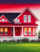 relaterad till försäljning en hus, röd Färg illustration foto