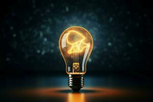 en lysande ljus Glödlampa översikt symboliserar de kraft av kreativitet ai genererad foto