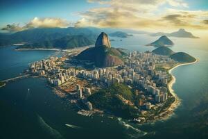 antenn se av rio de Janeiro, Brasilien. Drönare fotografi. antenn se av rio de Janeiro, ai genererad foto