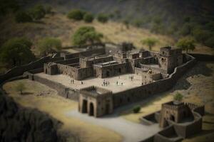 miniatyr- se av bhangarwadi fort i Indien foto