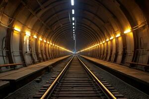 modern järnväg tunnel. tåg teknologi begrepp. foto