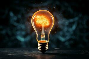 krita skissat Glödlampa symboliserar briljans, tändande innovativ idéer och inspiration ai genererad foto