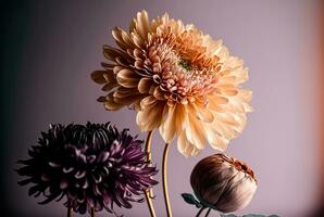 dekorativ blomma baner för vår fester generativ ai foto