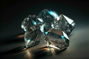 lysande ädelsten och gnistrande diamant bakgrund generativ ai teknologi foto