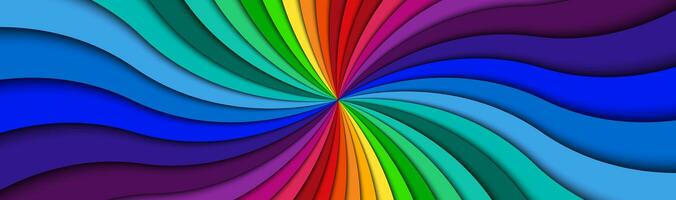 Färg spiral rubrik. ljus färgrik virvlande radiell mönster baner. abstrakt vektor illustration foto
