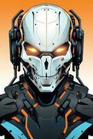 trogen cyborg android humanoid robot Hej tech elegant grafisk illustration generativ ai foto