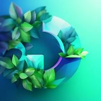 blå och grön 3d sommar abstrakt bakgrund generativ ai foto