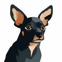 chihuahua hund grafisk illustration isolerat på en svartvit bakgrund generativ ai foto