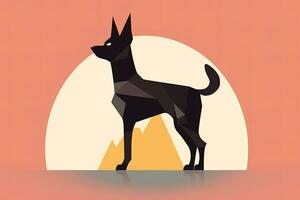chihuahua hund grafisk illustration isolerat på en svartvit bakgrund generativ ai foto
