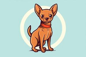 chihuahua hund grafisk illustration isolerat på en svartvit bakgrund generativ ai foto