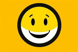 Lycklig ansikte emoji modern grafisk illustration generativ ai foto