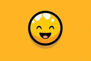 Lycklig ansikte emoji modern grafisk illustration generativ ai foto