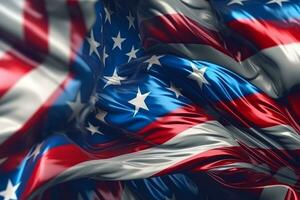 patriotisk amerikan flagga abstrakt bakgrund generativ ai foto