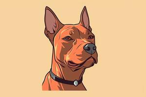 pitbull hund grafisk illustration på en svartvit bakgrund generativ ai foto