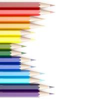 Tolkning 3d av färgblyertspennor på vit bakgrund foto
