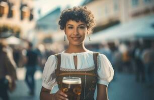 oktoberfest servitris. generera ai foto